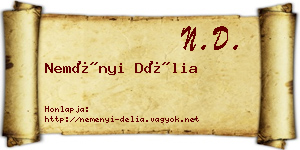 Neményi Délia névjegykártya